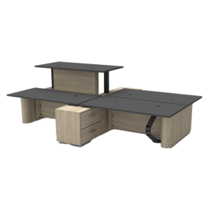 ASC-6305 Ascende Quad Desk 60x30 (Shared Credenza)